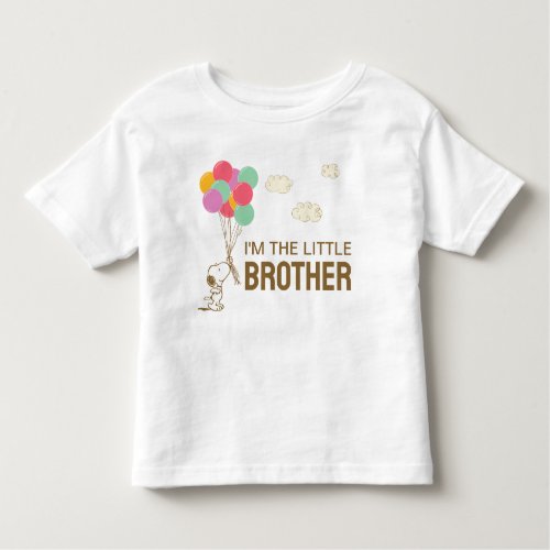 Snoopy and Balloons  Im The Little Brother Toddler T_shirt