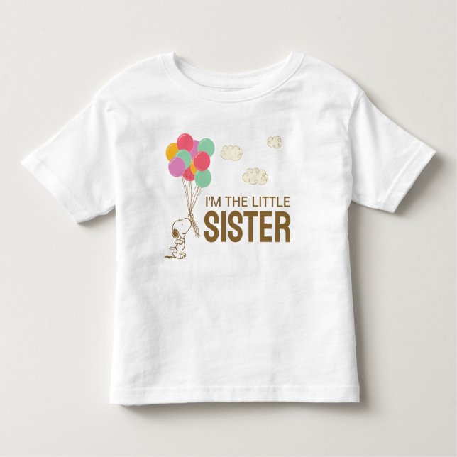 Snoopy and Balloons | I'm The Little Sister Toddler T-shirt (Front)