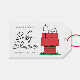 Snoopy and Dog House Baby Shower Gift Tags
