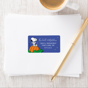 Snoopy and Pumpkin Baby Shower Label