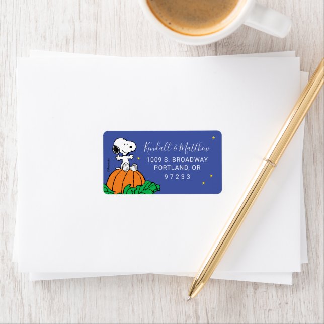 Snoopy and Pumpkin Baby Shower Label (Insitu)