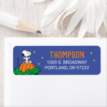 Snoopy and Pumpkin First Birthday Label