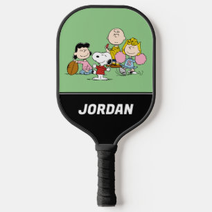 Snoopy and the Gang Play Football Add Your Name Pickleball Paddle