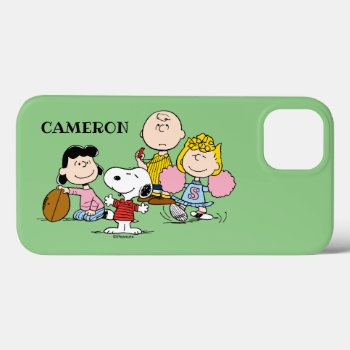 Snoopy And The Gang Play Football Iphone 13 Case by peanuts at Zazzle