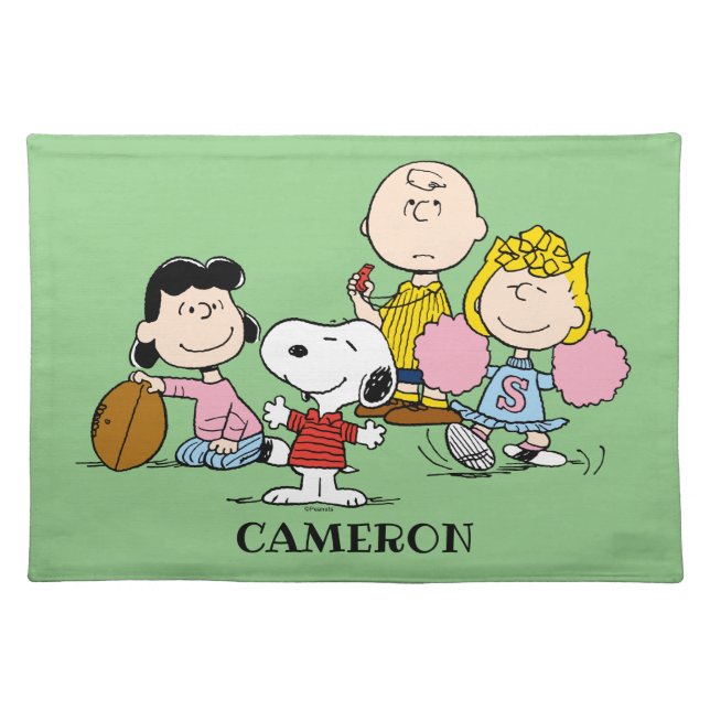 Snoopy and the Gang Play Football Cloth Placemat (Front)