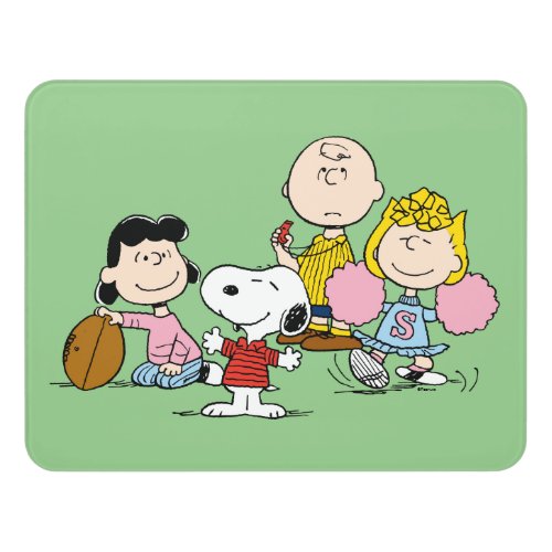 Snoopy and the Gang Play Football Door Sign