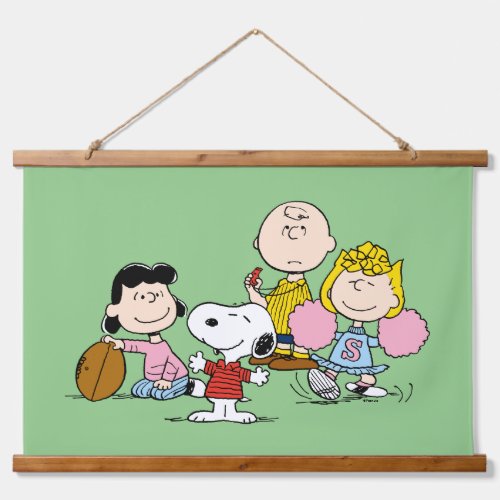 Snoopy and the Gang Play Football Hanging Tapestry