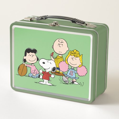 Snoopy and the Gang Play Football Metal Lunch Box