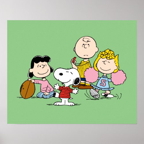 Snoopy and the Gang Play Football Poster