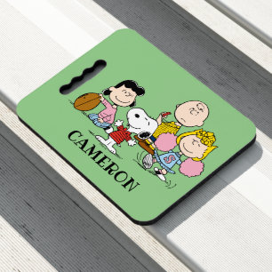 Snoopy and the Gang Play Football Seat Cushion