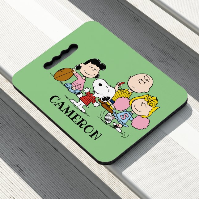 Snoopy and the Gang Play Football Seat Cushion (In Situ)