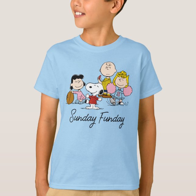 Snoopy and the Gang Play Football T-Shirt (Front)