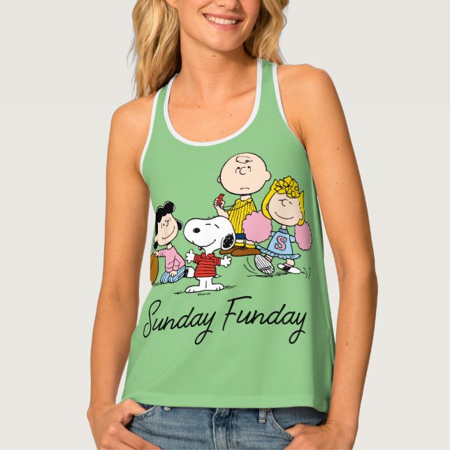 Snoopy and the Gang Play Football Tank Top (Front)