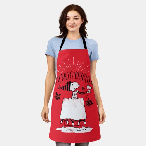 Snoopy and Woodstock _ Merry  Bright Apron