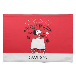 Snoopy and Woodstock - Merry & Bright Cloth Placemat