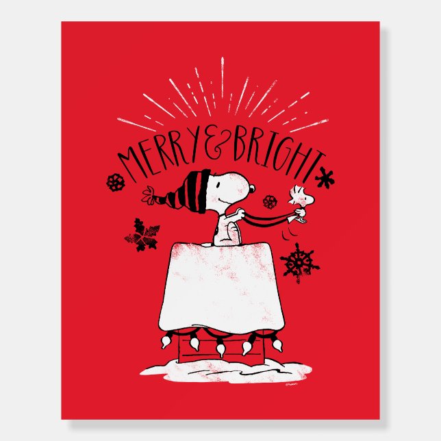 Snoopy and Woodstock - Merry & Bright Foam Board (Front)