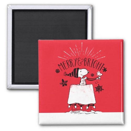 Snoopy and Woodstock _ Merry  Bright Magnet
