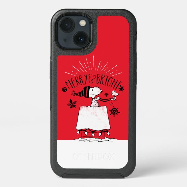Snoopy and Woodstock - Merry & Bright Otterbox iPhone Case (Back)