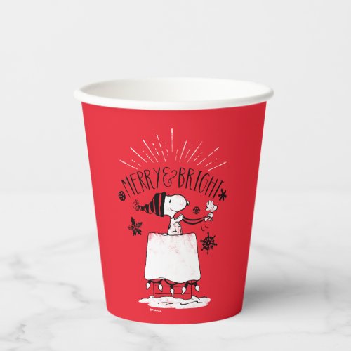 Snoopy and Woodstock _ Merry  Bright Paper Cups