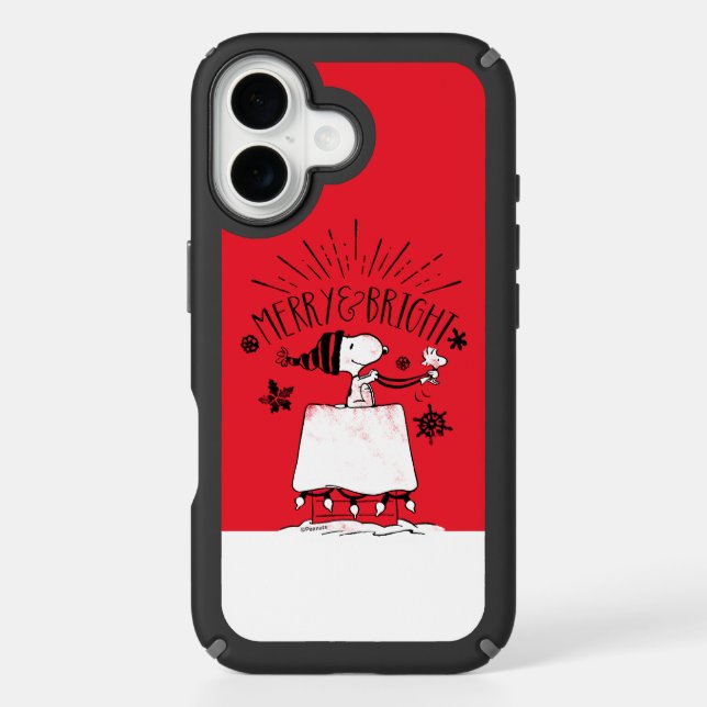Snoopy and Woodstock - Merry & Bright Speck iPhone Case (Front)
