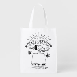 Snoopy and Woodstock - Merry & Bright Tote Bag