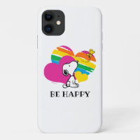 Snoopy and Woodstock | Rainbow Hearts iPhone 11 Case