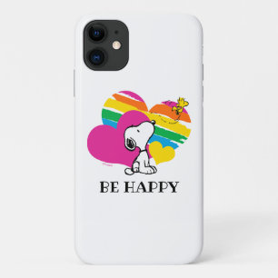 Snoopy and Woodstock   Rainbow Hearts iPhone 11 Case