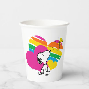 Snoopy and Woodstock   Rainbow Hearts Paper Cups