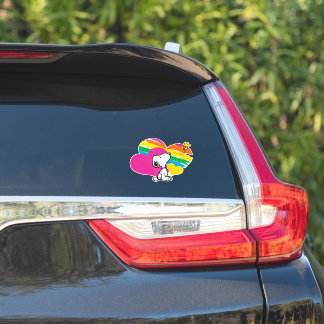 Snoopy and Woodstock | Rainbow Hearts Sticker