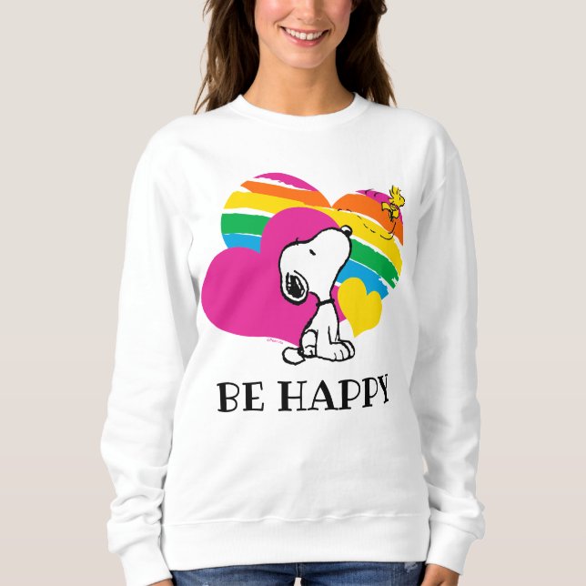 Snoopy and Woodstock | Rainbow Hearts Sweatshirt (Front)