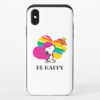 Snoopy and Woodstock | Rainbow Hearts iPhone X Slider Case