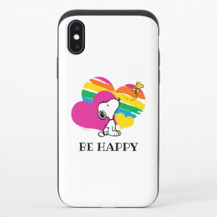 Snoopy and Woodstock   Rainbow Hearts iPhone X Slider Case