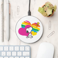 Snoopy and Woodstock | Rainbow Hearts Wireless Charger