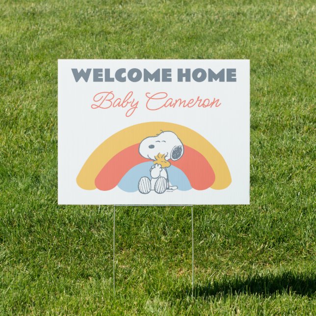 Snoopy and Woodstock Welcome Home Baby Sign (Insitu)