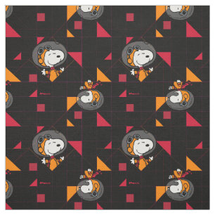 Snoopy Astronaut Retro Geometric Fabric