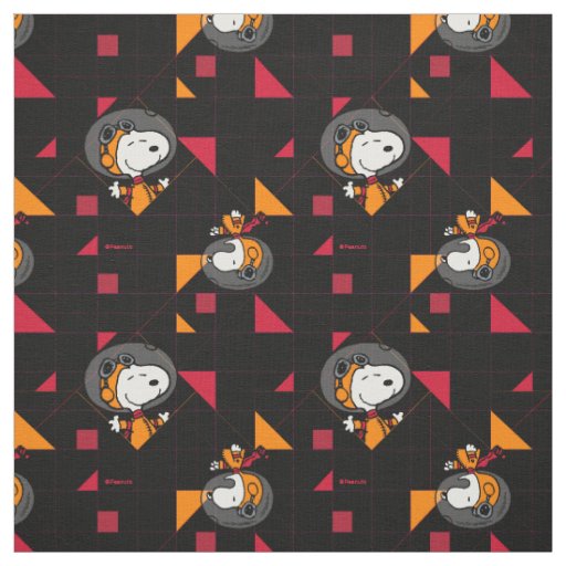 Snoopy Astronaut Retro Geometric Fabric