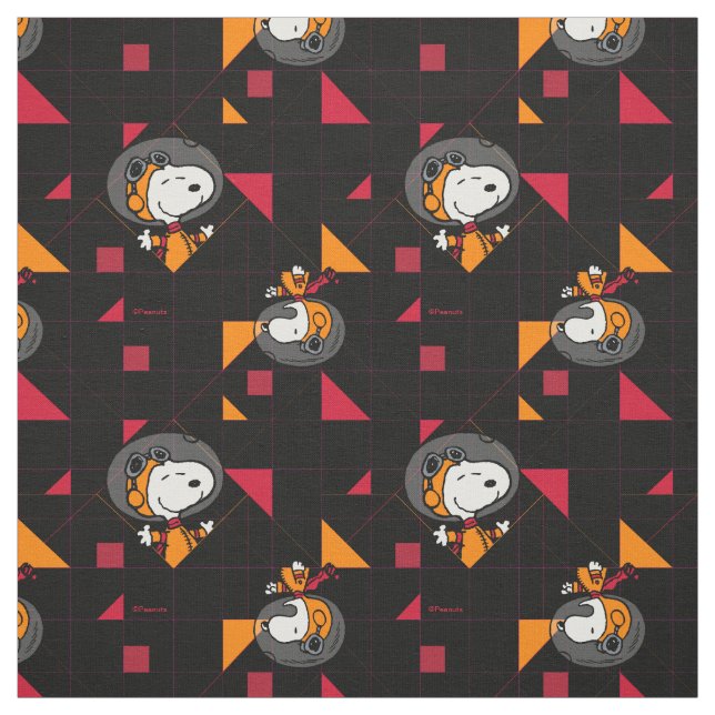Snoopy Astronaut Retro Geometric Fabric (Swatch)