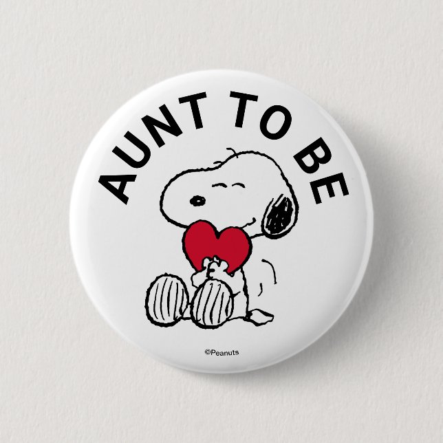 Snoopy Baby Shower Aunt Button (Front)