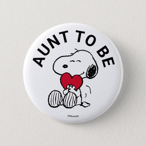Snoopy Baby Shower Aunt Button