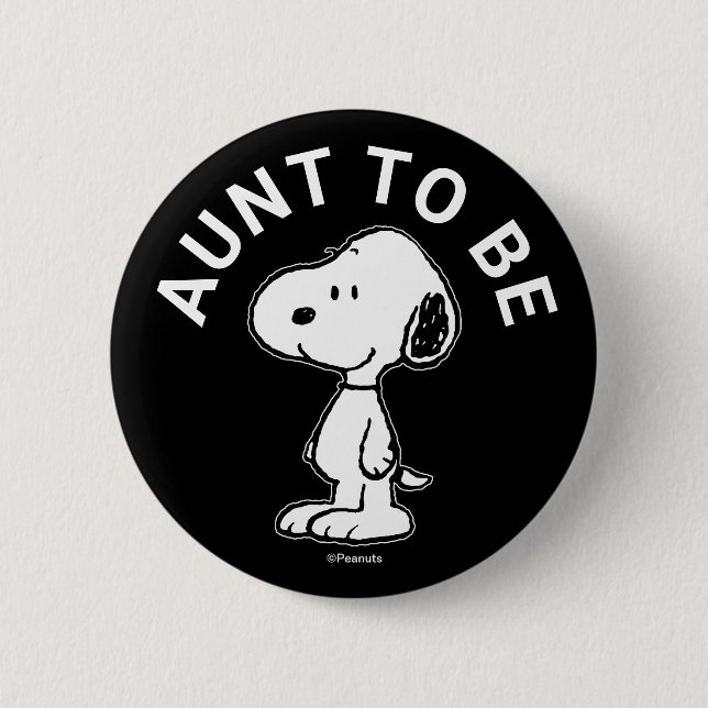 Snoopy Baby Shower Aunt Button (Front)