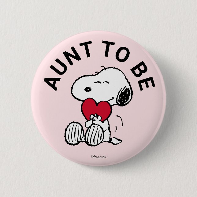 Snoopy Baby Shower Aunt Button (Front)