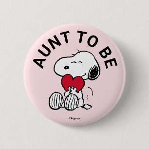 Snoopy Baby Shower Aunt Button