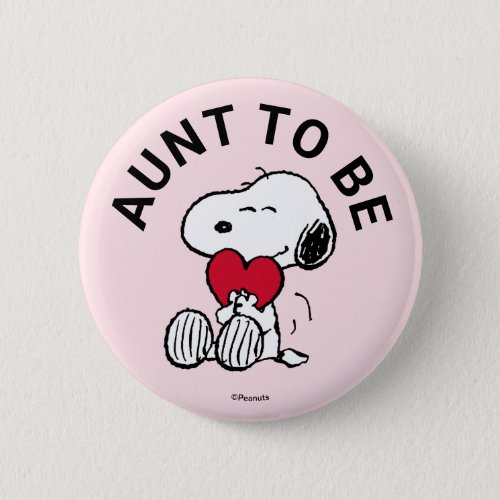 Snoopy Baby Shower Aunt Button
