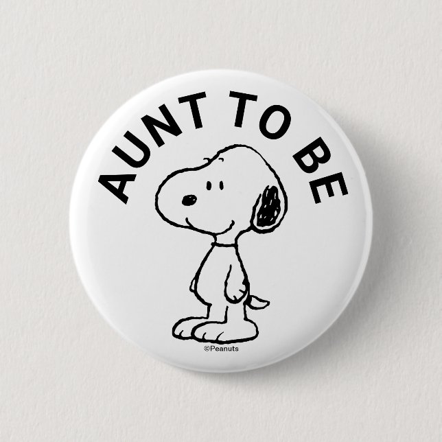 Snoopy Baby Shower Aunt Button (Front)