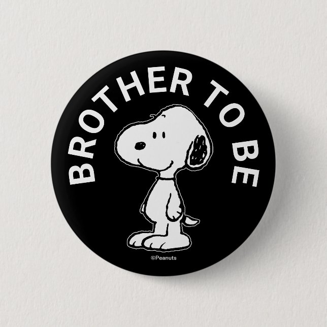 Snoopy Baby Shower Brother To Be Button (Front)
