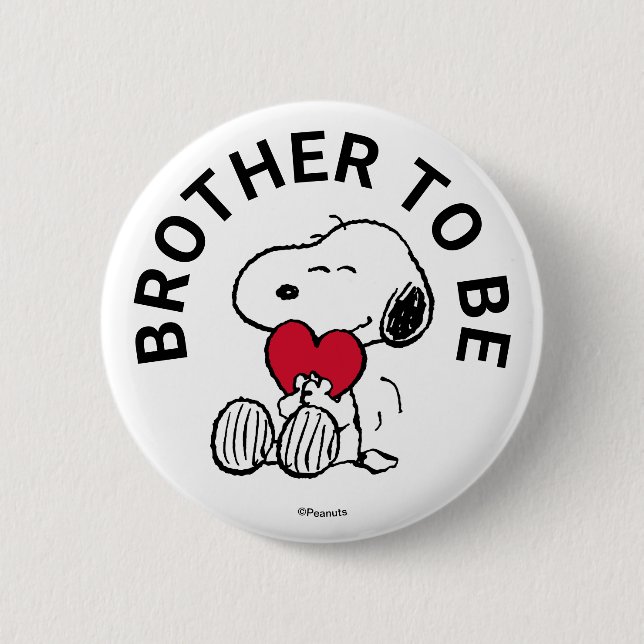 Snoopy Baby Shower Brother To Be Button (Front)