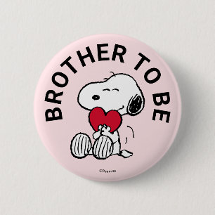 Snoopy Baby Shower Brother To Be Button
