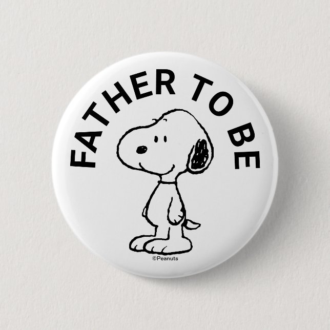 Snoopy Baby Shower Father To Be Button (Front)