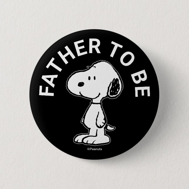 Snoopy Baby Shower Father To Be Button (Front)