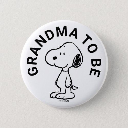 Snoopy Baby Shower Grandma To Be Button